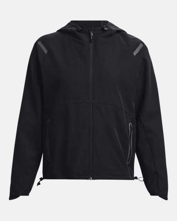 Women's UA Unstoppable Hooded Jacket in Black image number 6